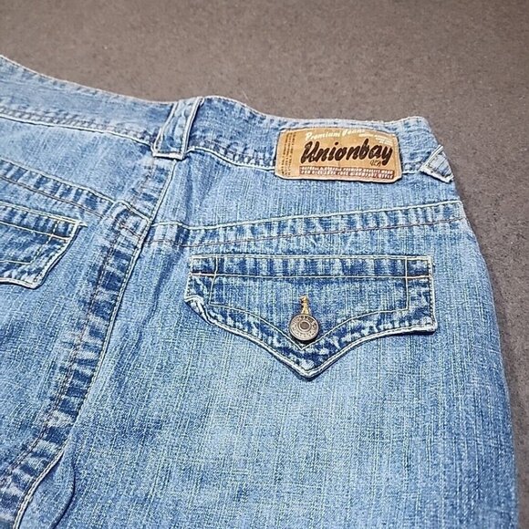 Union Bay Jean Skirt Womens 5 Pencil Light Distressed Wash Denim Blue UnionBay - Picture 3 of 7